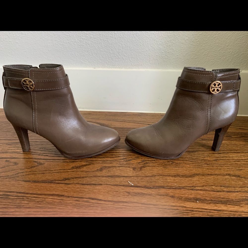 Tory Burch brown heeled booties 7.5